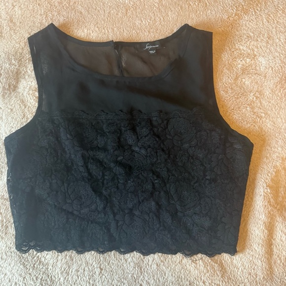 Soprano Black Lace Sleeveless Top - Picture 11 of 11